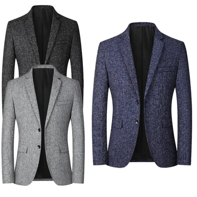 Mens Gentleman Suit Business X Blazer Notch Lapel Outerwear Elegant Jackets