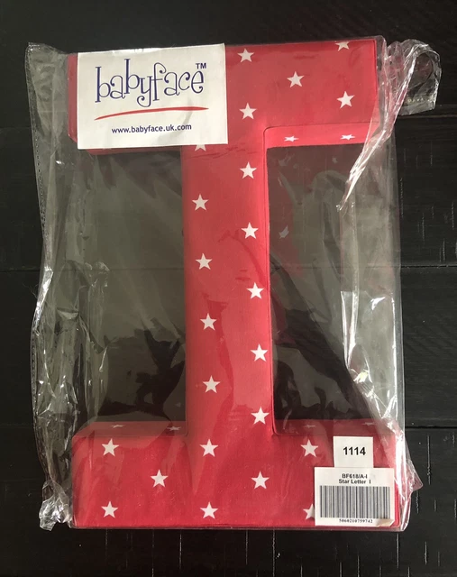 Fabric Covered Wall Letter - Red with White Stars - Letter I