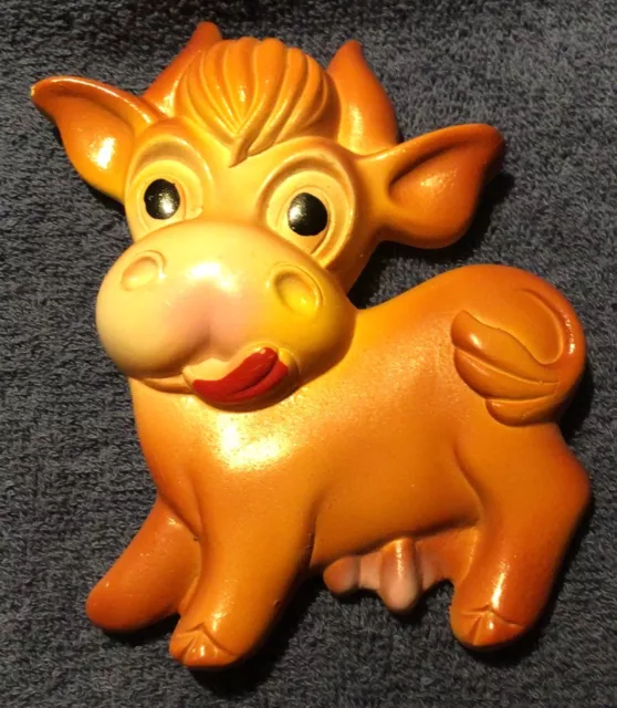 Vtg Miller Studio 1973 Chalkware 6” Happy Cow Wall Hanger Vtg Miller Studio 1973 Chalkware 6” Happy Cow Wall Hanger
