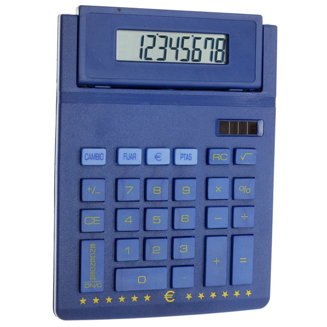 Calculadora Sobremesa Euroconversor Mod. 638 Pantalla Orientable Solar Y P