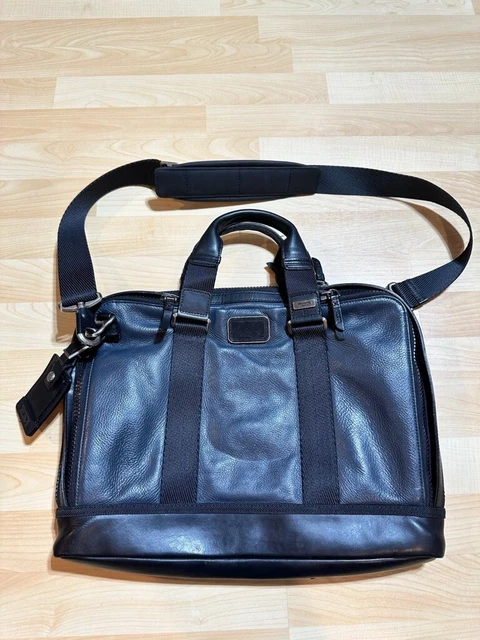Used Tumi Andrews Slim Brief Alpha Bravo Gray Leather 92390DSK2 $495