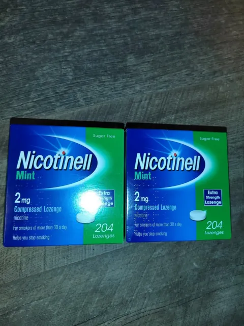 2x Nicotinell 204 Pcs Lozenges mint 2Mg Quit Smoking Aid Long expiry date