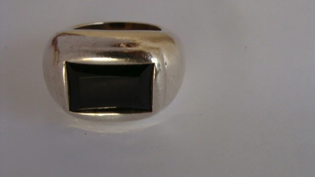 Bague Ancienne En Argent Massif émaillée - Poids 19g, Taille 52, Occasion, Style Vintage