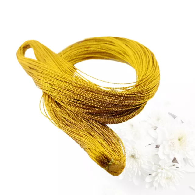 1mm 100 Yard Tag String Braided Nylon Gift Tag Rope Jewelry Thread(Gold)