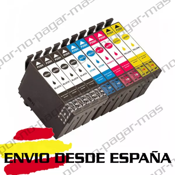 10 Cartuchos De Tinta 603Xl Compatibles Para Epson Xp-2100 Xp-2105 Xp3100 Xp4100