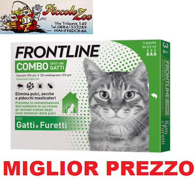 Frontline Combo gatti 3 pipette antiparassitario per gatto antipulci SCAD 2024