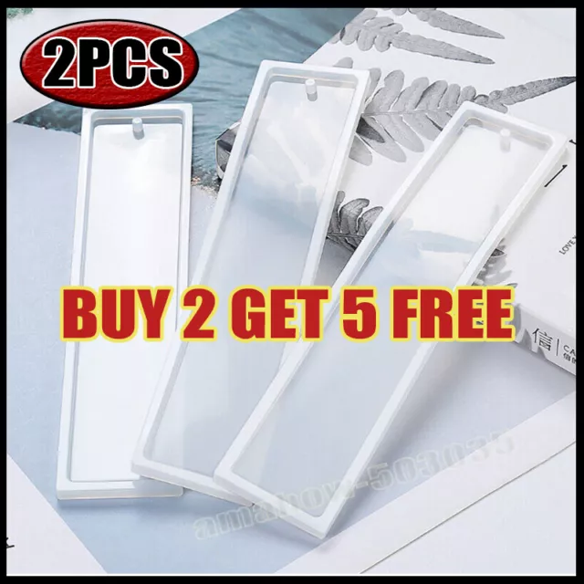 2+5 Silicone Rectangle Bookmark Mold DIY Making Epoxy Resin Jewelry Craft Moulds