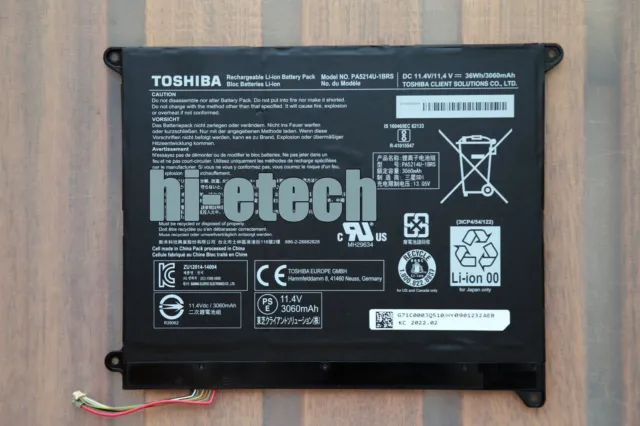 PA5214U-1BRS Genuine 11.4V 36Wh Battery For Toshiba Portege WT20-B Z20T-B Series