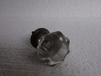 Vintage Old Collectible Victorian White Cut Glass Door Drawer Knob Handle Pull