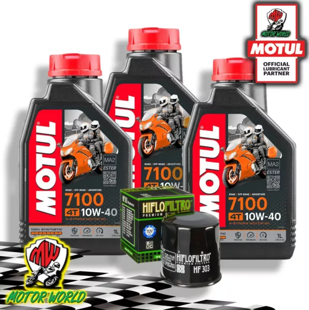 Tagliando 3 L Motul 7100 10W40 + Filtro Hiflo Honda Vt 600 C Shadow Vlx 1988-05