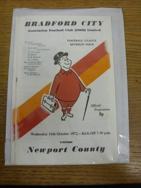 11/10/1972 Bradford City v Newport County  (Staples Removed). Thank you for view