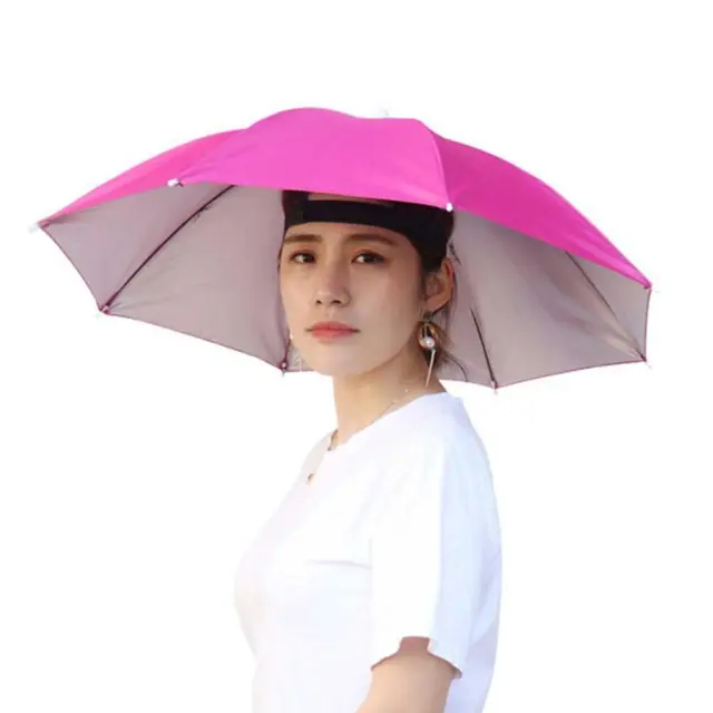 Suns Umbrella Hats Outdoor Rain Foldable Fishing Camping Cap Heas
