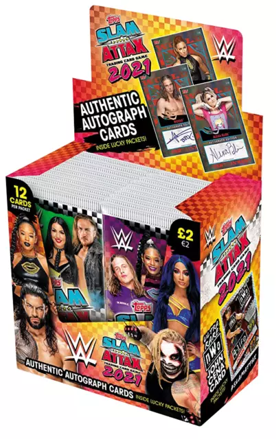 Topps WWE Slam Attax 2021 Trading Card Game (FULL BOX OF 24 PACKETS)