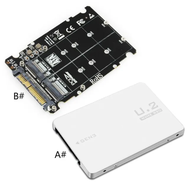 M.2 SSD to U.2 Adapter 2in1 M.2 NVMe and SATA-Bus NGFF SSD to PCI-e U.2 SFF-8639