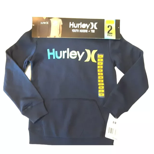 Hurley boys 2 pack hoodie- dark blue t- shirt gray