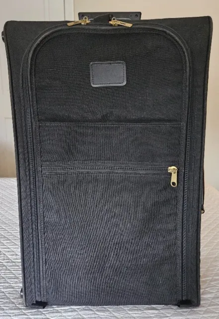 Vintage ANDIAMO 22” Upright Wheeled Carry On Suitcase, Black, Made in USA