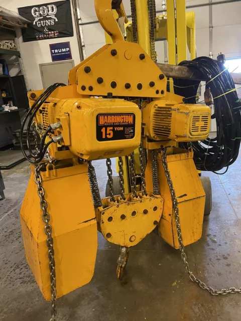 15 Ton Harrington Hoist  (80' Chain Each Side)
