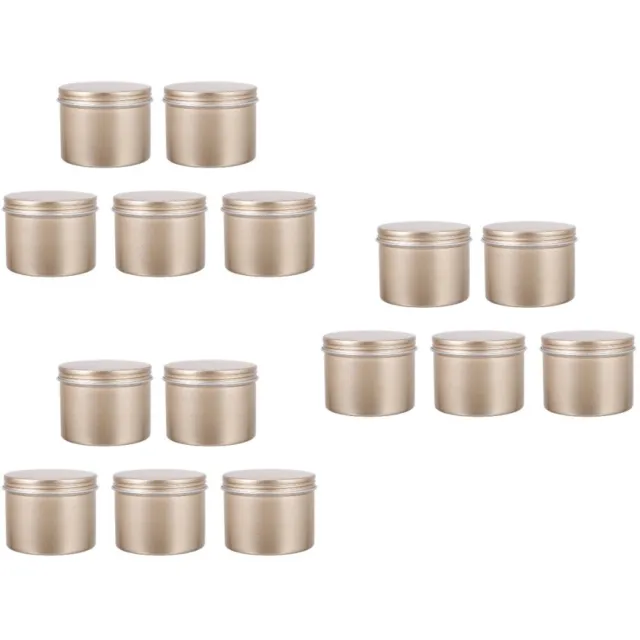 15 piezas de cristal de velas de Navidad de aleación de aluminio latas de velas redondas de viaje