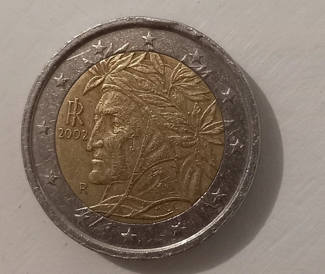 pièce de 2 euros rare 2002 Dante Alighieri