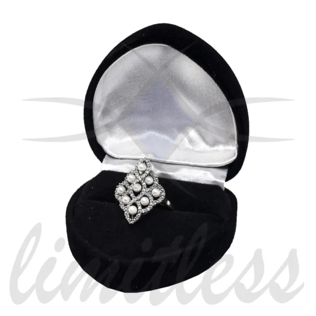 Black Velvet Heart Ring Box Fancy Ring Box Elegant Ring Box Simple Ring Box