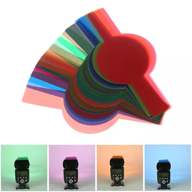 20pcs Camera Flash Gels Transparent Color Correction Balance Lighting Filter S❤O