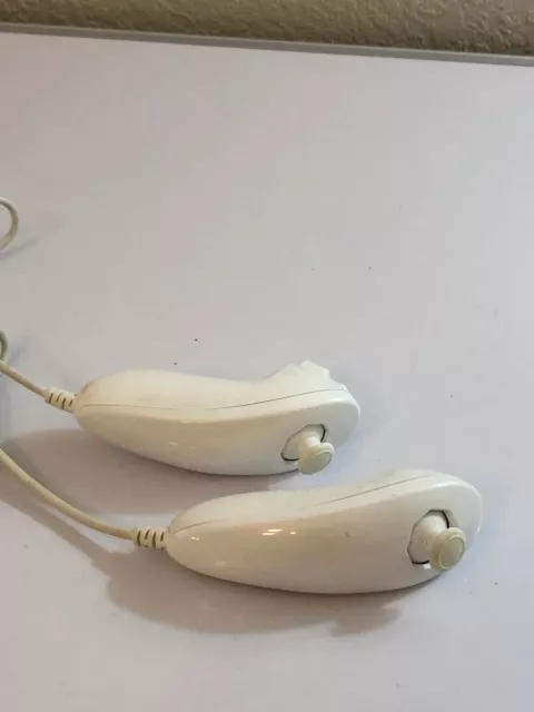 Official Authentic Nintendo Wii Nunchuck Controller Remote RVL-004 OEM Lot of 2