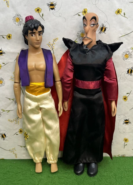 ALADDIN & VILLAIN Jafar Disney Store Exclusive Dolls Figures 12” With ...