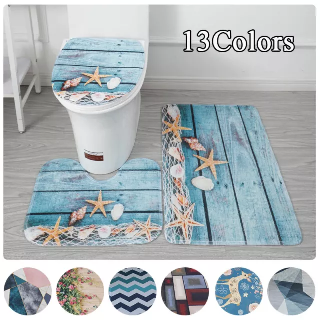 Ensemble De Tapis De Salle De Bain Imprimé 3 Pièces Tapis De Bain Tapis R