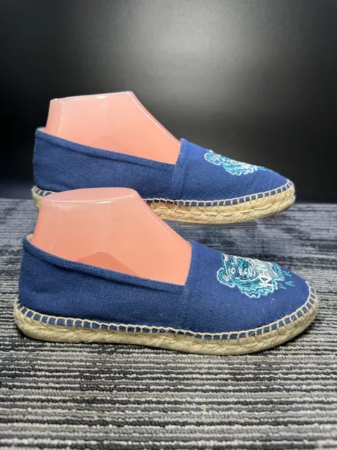 Kenzo Paris Women’s Size 7.5 Blue Tiger Logo Espadrilles Slip On Loafers /#I/ 2