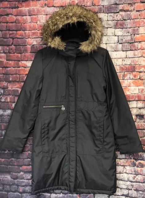 MICHAEL KORS COAT Jacket Faux Fur Hood Women’s Size S/P $40.00 - PicClick