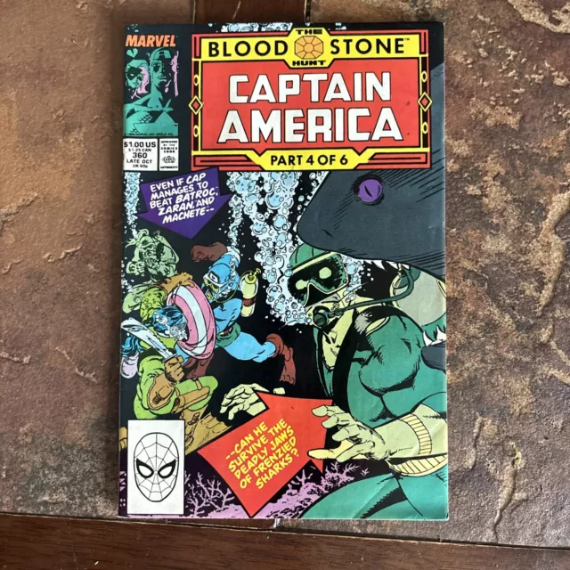 Capitán América #360 Primera aparición de Crossbones 1989 clave 🔑 edición casi nueva/m vol 1