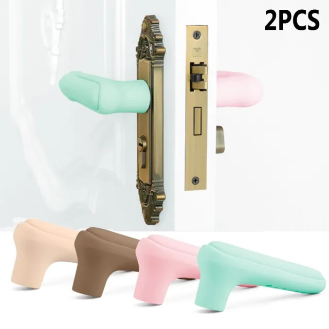 Safety Anti-collision Handle Sleeve Silicone Door Knob Cover Wall Protector