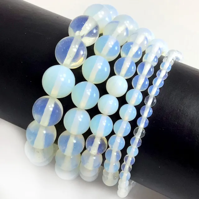 Handmade Beaded Bracelet Round Gemstone Elastic 7.5" Healing Balance 4 6 8 10 12