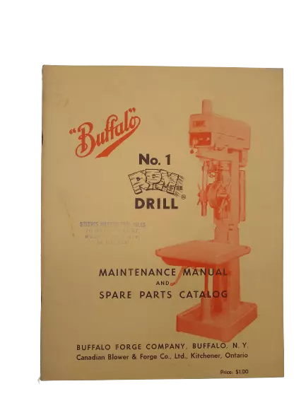 Buffalo Forge Company- No. 1 RPMSTER Drill Maintenance Manual