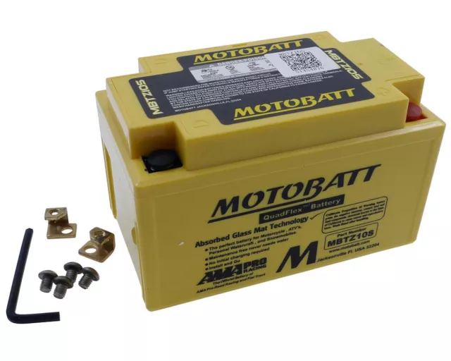 Batterie 12V 8,6Ah MOTOBATT MBTZ10S, 4 pôles