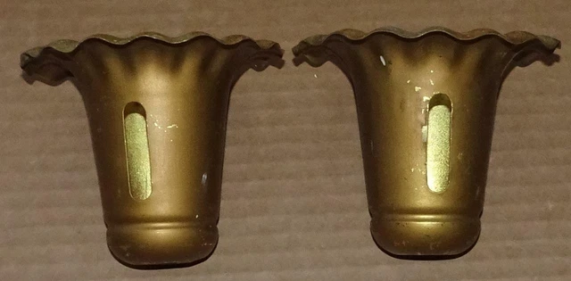 PR Vtg Brass Socket Cups Wall Sconce Antique Ceiling Fixture Bobeches FB-247