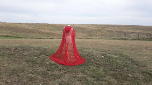 Red Lace Cloak Gothic Wedding Halloween Costume Renaissance Festival