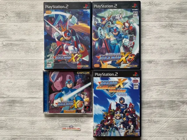 SONY PS 1 2 Rockman X6  X7 X8 & X Command mission Megaman 4games set from Japan