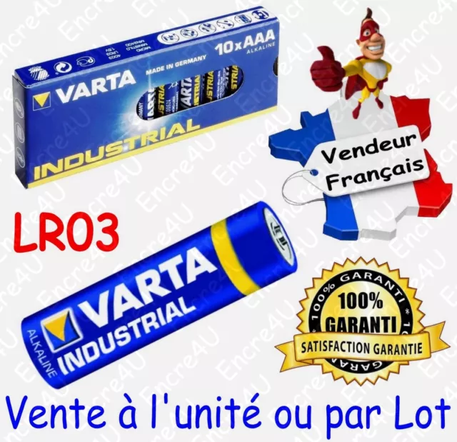 Piles VARTA INDUSTRIAL LR03 AAA MN2400 MICRO MINI STILO ( à l'unité ou par lot )