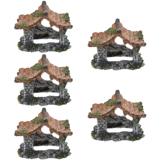 5 Pack Fish Tank Hideaway Fish Tank Landscaping House Desktop Decor Aquarium