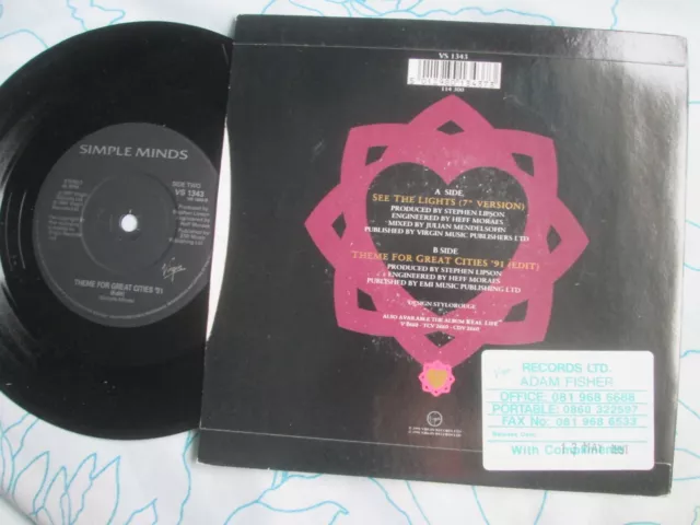 Simple Minds ‎– See The Lights Virgin Records VS 1343 UK Vinyl 7inch Single 2