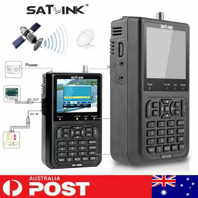 3.5 LCD SATlink WS-6906 DVB-S FTA Data Digital Satellite Signal Finder Meter