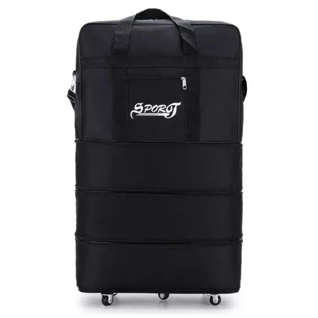 32" 42" 3-layer Expandable Rolling Wheeled Duffle Bag Luggage Spinner Suitcase