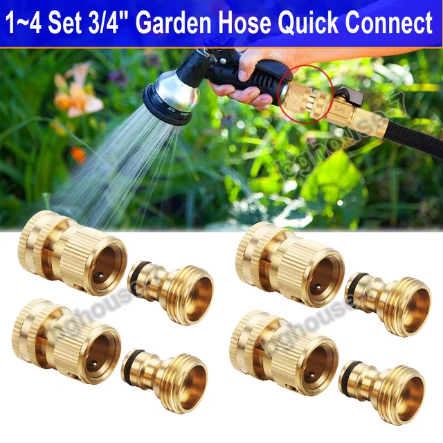 3/4& GARDEN HOSE Quick Connect Water Solid Brass Female Male Hose