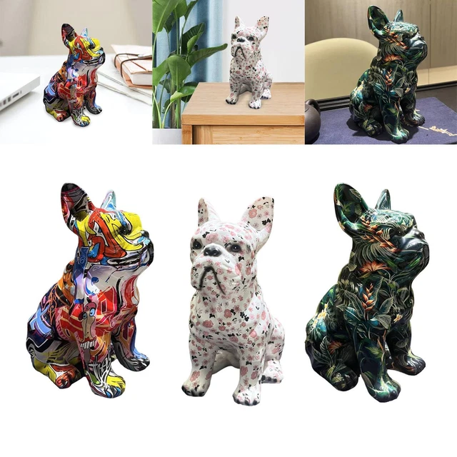 Chien Statue Animal Sculpture Chiot Figurines Coloré pour Amant Cadeau