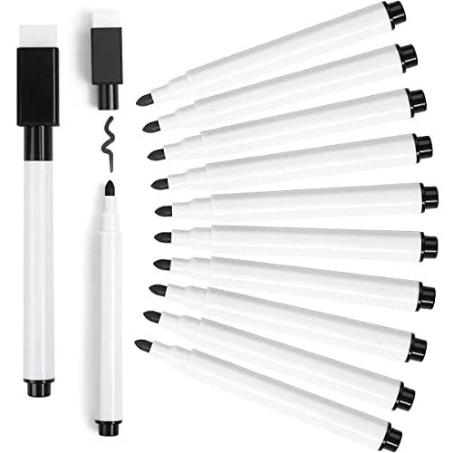 10 Stück Whiteboard Marker Magnetisch, Folienstift Abwischbar Trocken Abwisch...