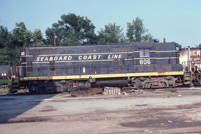 Original Slide SCL Seaboard Coast Line GP7 #806 - Greenville SC 1980