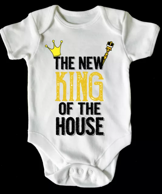 The New King Of The House Baby Vest/ Grow White Available In Most Size 2