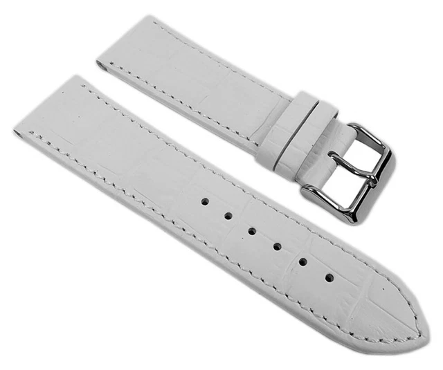 Cinturino Orologio IN Pelle Grande Moda Bianco 22mm