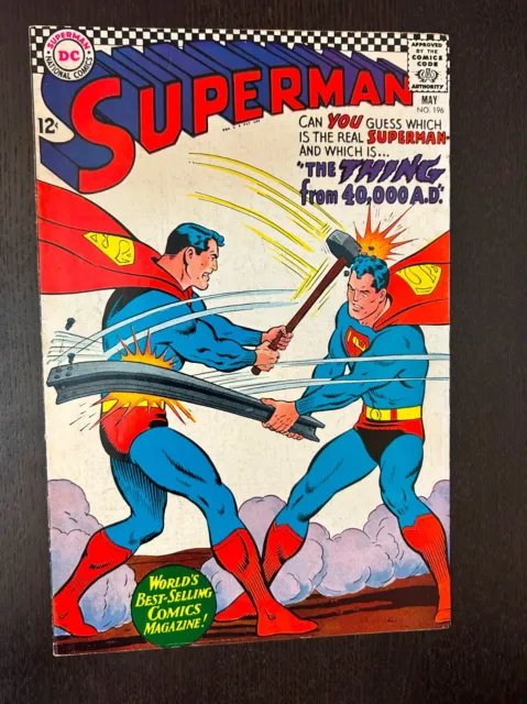 SUPERMAN #196 (DC Comics 1967) -- Silver Age Superheroes -- FN